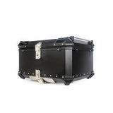 Garvee Baule Posteriore Moto 80L Alluminio Impermeabile Antipolvere Serratura Sicura Universale Viaggio Moto - Negro Mate
