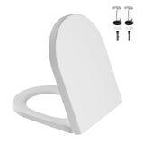 Garvee Asiento de Inodoro con Sistema de Cierre Suave, Blanco, Material Urea-Duroplástico, Forma D, Antibacteriano, para Baño - Blanco