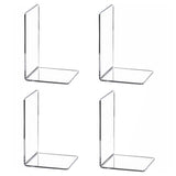 Garvee 4Pcs Soportes Para Libros Acrílicos Transparentes, Oficina Y Hogar, 11.5x18.5x11.5cm, Claro