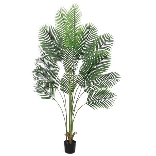 Garvee Palmera Artificial de 180 cm, 9 Hojas Desmontables Realistas, Plástico y Alambre, para Interior y Exterior, Verde Natural