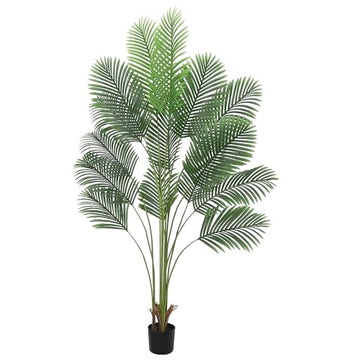 Garvee Palmera Artificial de 180 cm, 9 Hojas Desmontables Realistas, Plástico y Alambre, para Interior y Exterior, Verde Natural