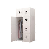 Garvee Armario Modular De 8 Cubos Con Puertas Y Barra Para Ropa, Plástico Resistente, Versátil Para Dormitorio, 75x47x111cm, Fácil Montaje - 8 Puertas 1 Colgante