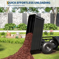 Garvee Carro Volteo Polietileno 272 kg Neumáticos Antipinchazos Jardín Exterior Acero Negro