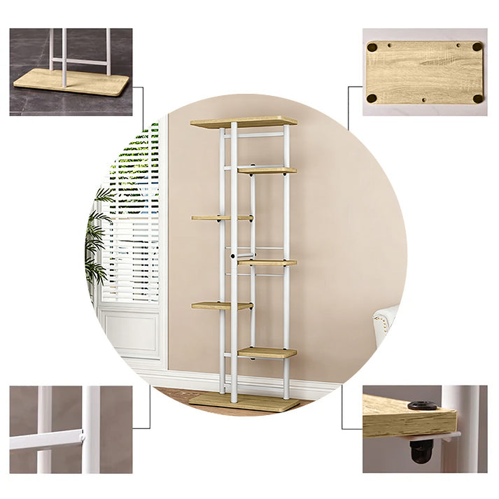 Garvee Soporte para plantas Garvee de madera y metal, multi-nivel para esquina, interior y exterior, balcón, jardín, sala de estar, ahorro de espacio, resistente, diseño elegante