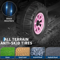 Garvee Quad Eléctrico 12V, 2 Motores, Suspensión, LED, Bluetooth, Música, USB, Control Parental, Ruedas de Plástico Off-Road, 3-6 años, Exterior, Rosa