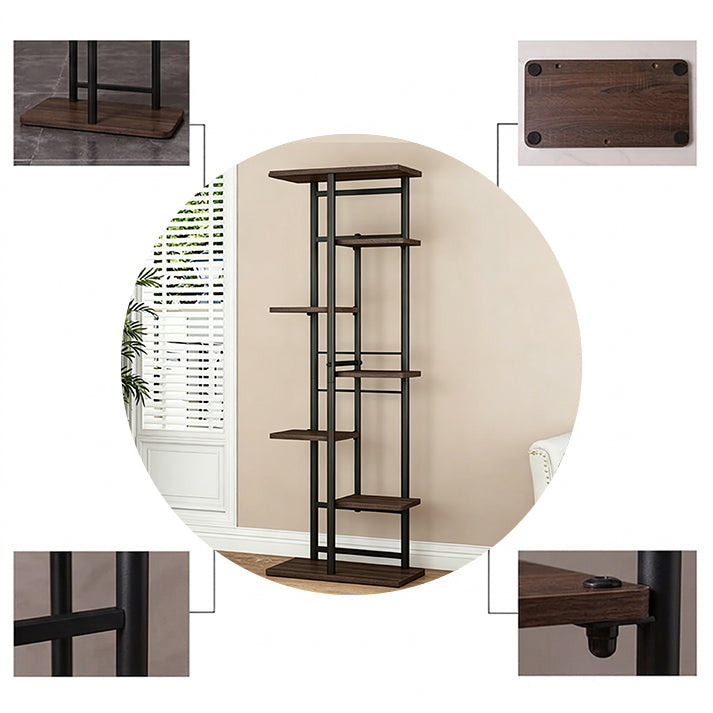 Garvee Soporte para plantas Garvee de madera y metal, esquina, de varios niveles, para interior y exterior, balcón, jardín, sala de estar, duradero, elegante y que ahorra espacio
