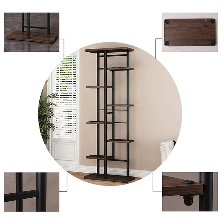 Garvee Estantería Para Plantas 8 Niveles Metal Y Madera Soporte Resistente Antideslizante Jardín Y Balcón Minimalista