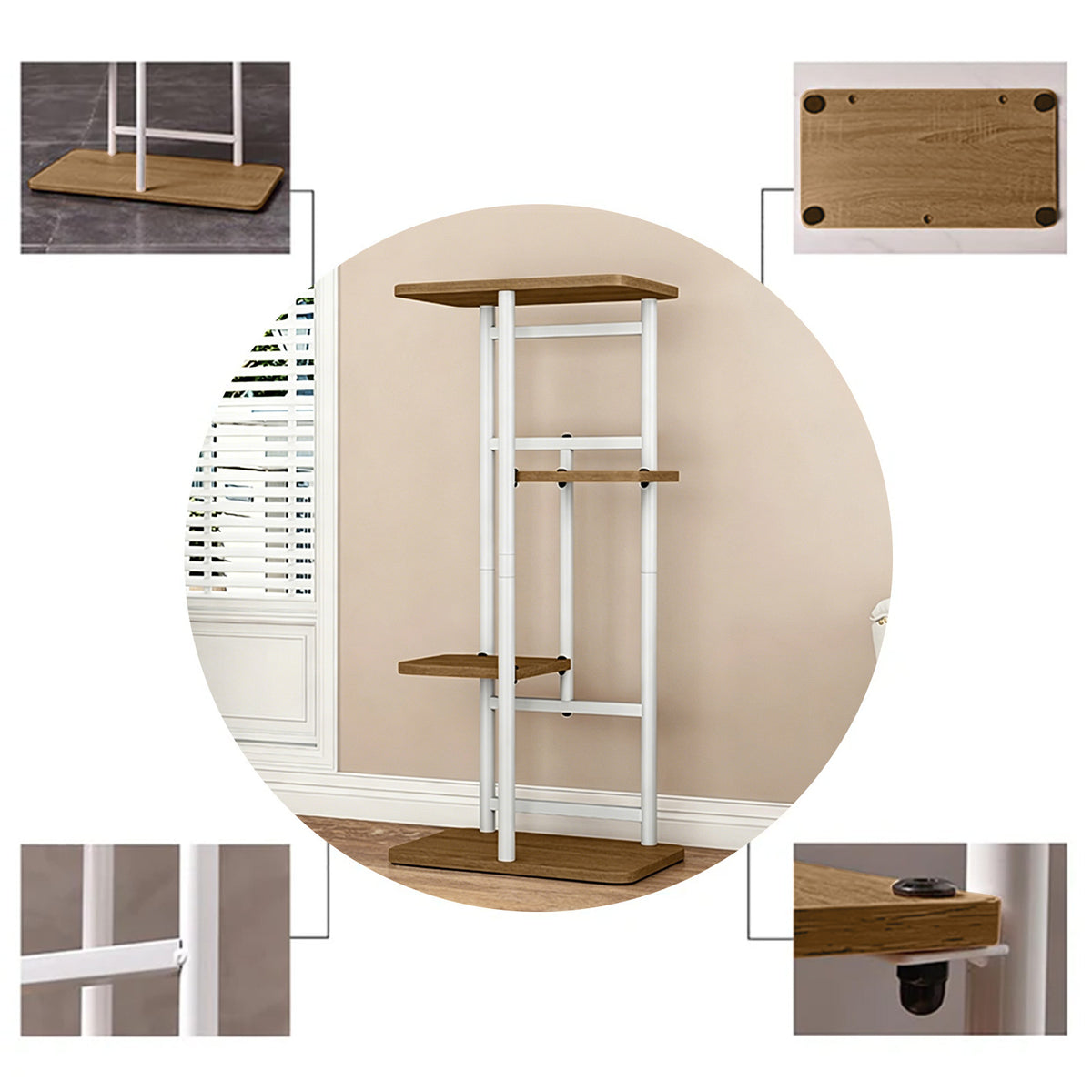Garvee Soporte para plantas Garvee de metal, estantería alta de 4 niveles, soporte para macetas de esquina para interiores y exteriores, estante para exhibición para sala de estar