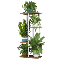 Garvee Soporte para plantas Garvee de metal, estantería alta de 4 niveles, soporte para macetas de esquina para interiores y exteriores, estante para exhibición para sala de estar