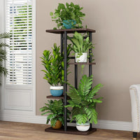 Garvee Soporte para plantas Garvee de metal de 4 niveles, estantería escalonada para macetas en esquina, para interior y exterior, para sala de estar