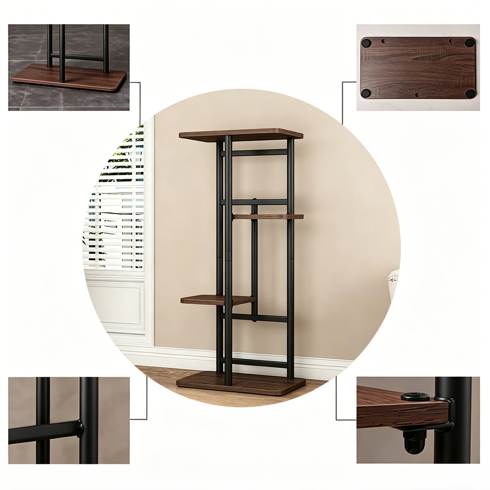 Garvee Soporte para plantas Garvee de metal de 4 niveles, estantería escalonada para macetas en esquina, para interior y exterior, para sala de estar