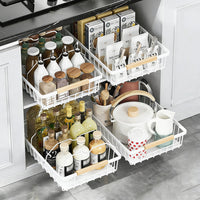 Garvee Organizador De Gabinete Extraíble Cajón Deslizante Resistente Para Cocina Y Despensa Plegable Negro