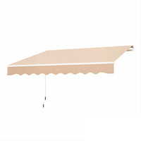 Garvee Toldo Retráctil Manual 300x240 cm para Patio y Terraza, Marco de Aluminio, Lona Impermeable 280g/m² con Protección UV50+ y Manivela, Caqui