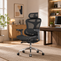 Garvee Silla De Oficina Ergonómica  Con Soporte Lumbar Dinámico, Reposabrazos 3D Ajustables, Malla Transpirable, Base De Aluminio Para Oficina En Casa