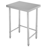Garvee Mesa de Acero Inoxidable 45,72×60,96cm in Mesa de Preparación Comercial Diseño Abierto Estabilidad Superior Cocina y Taller - Sin ruedas