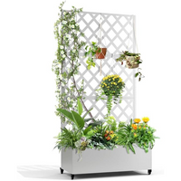 Garvee Maceta de Jardín con Trepadero y Protección de Visibilidad, Metal, 120x40x180cm, Verde, para Jardín y Terraza
