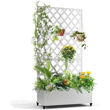Garvee Maceta de Jardín con Trepadero y Protección de Visibilidad, Metal, 120x40x180cm, Verde, para Jardín y Terraza