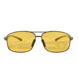 Garvee Gafas de Visión Nocturna y Día con Lentes Fotocromáticas Polarizadas de Aleación de Aluminio para Usuarios Unisex en Coche o Exterior Montura Negra y Lente Amarilla