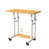 Garvee Escritorio Móvil Ajustable para Computadora, Altura Regulable 69-90 cm, Ruedas Bloqueables, MDF Ecológico, Portátil para Oficina y Hogar, Negro - Natural