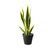 Garvee Planta Artificial Sansevieria 40cm PVC Suave Imitación Serpiente Decorativa Resistente Descoloramiento Hogar Oficina Maceta Tropical Amarilla - Amarillo