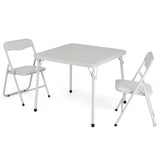 Garvee Set de Mesa y Sillas Plegables para Niños, Metal Resistente, Beige, Ideal para Comer y Jugar