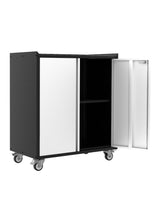 Garvee Gabinete de Almacenaje para Garaje con Ruedas y Cerradura - Armario Metálico Resistente - Taller y Oficina - Acero Recubierto en Polvo, Gris