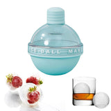 Garvee Molde Redondo de Silicona para Bolas de Hielo, Incluye Embudo Regalo en Caja Independiente, Azul, para Whisky y Cócteles - Azul