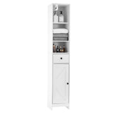 Garvee Gabinete Alto de Baño 66.9'' con Puertas Correderas, Madera Ingeniería, Diseño Delgado, Negro, Multiusos para Baño y Cocina