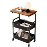 Garvee Carro de almacenamiento rodante Garvee con tablero, carrito de cocina metálico de 3 niveles con cesta organizadora de malla, ruedas con freno, 42x29.5x77cm, negro - Negro