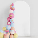 Garvee Fondo Arco Redondo Doble Cara, 1.8x0.8m, Color Blanco, Decoración Boda Fiesta - Blanco
