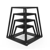 Garvee Caja Plyométrica de Acero 30/46/61/76 cm con Superficie Antideslizante y Estructura Estable para Entrenamiento en Casa - Black