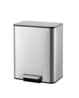 Garvee Basurero De Baño Compacto 3.4 Galones Acero Inoxidable Con Tapa De Cierre Suave Y Pedal De Pie Para Hogar Y Oficina Diseño Rectangular Plata - Plata