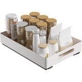 Garvee Cajón Extraíble Cocina 37x26x8cm Cajón Telescópico ABS Blanco Organizador Armario Cocina Salón Baño - Blanco