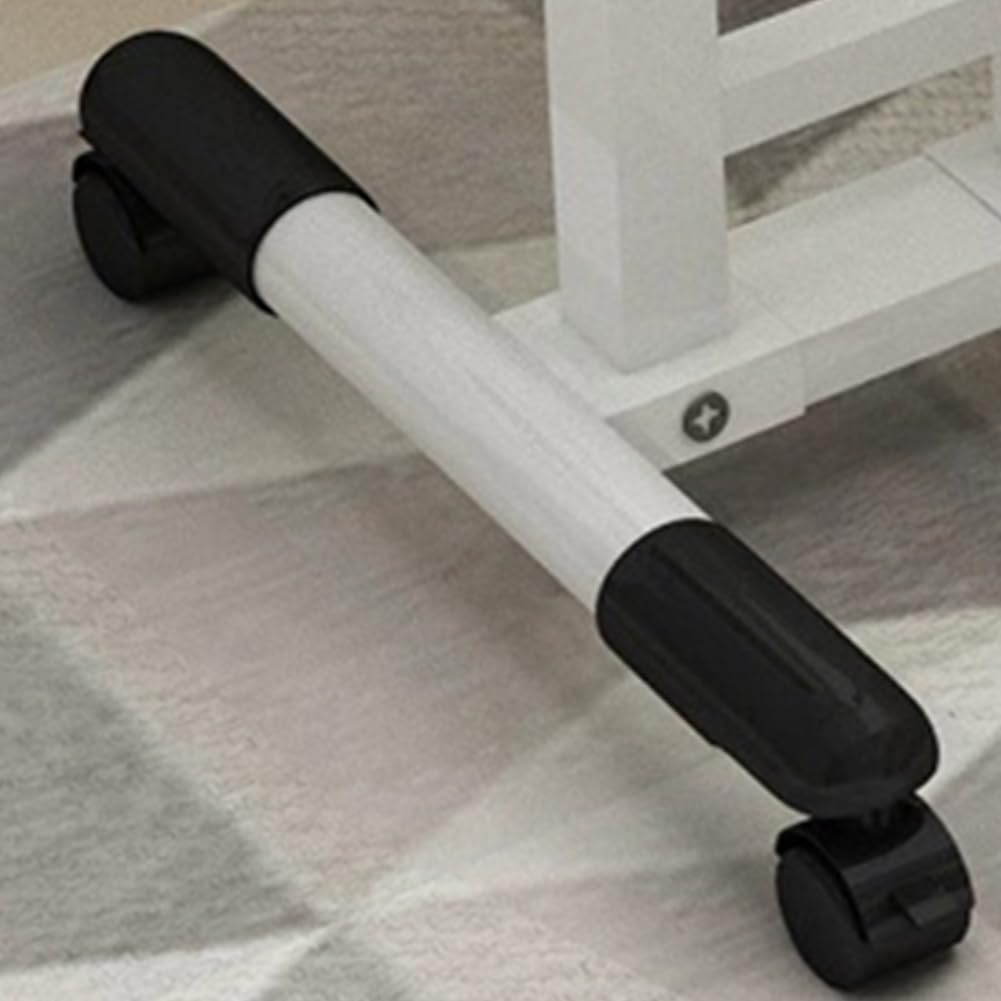 Mesa auxiliar Garvee en color blanco con textura ajustable para cama