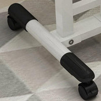 Garvee Mesa Auxiliar para Ordenador en Forma de C, Escritorio Portátil con Ruedas Ajustable en Altura 65-95 cm, Blanco con Textura
