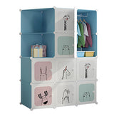 Garvee Armario Modular Infantil CUBES DIY Organizador Ropa Para Habitación Y Pasillo Diseño Moderno Material Robusto - Azul Claro Estilo Fresco