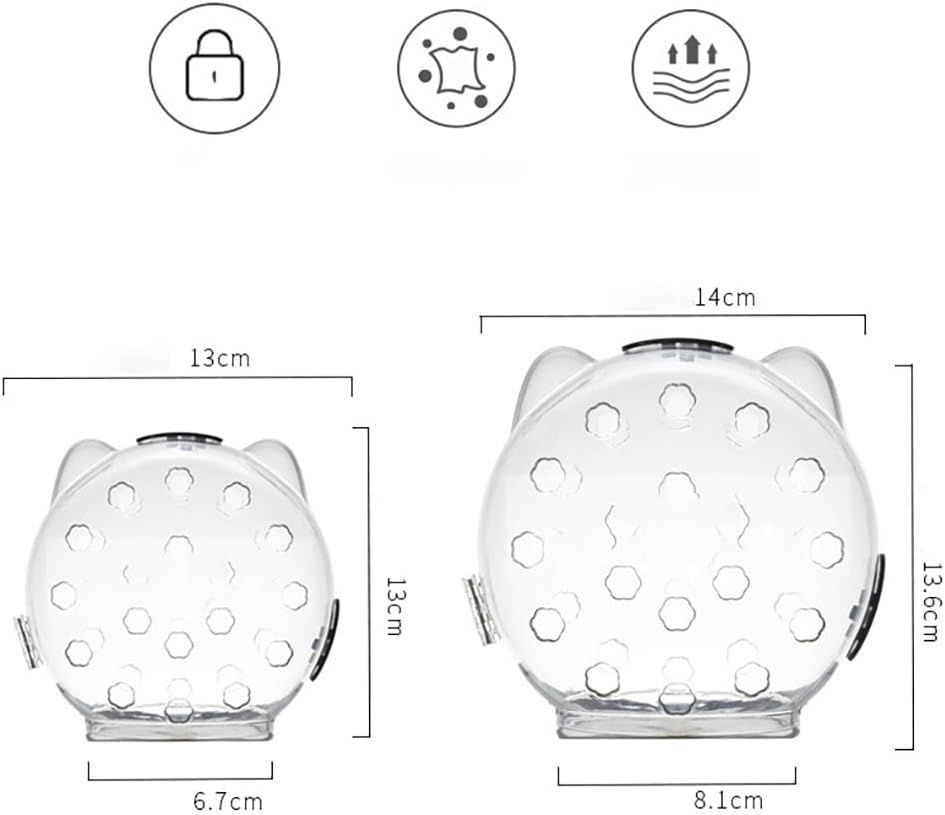 Garvee Capucha Gato PET Transparente Talla L Casco Espacial Doble Cierre