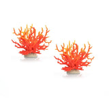 Garvee Plantas Artificiales de Acuario de Silicona Realistas, Coral y Árbol Marino, Material TPC Seguro, Decoración para Peces Pequeños y Camarones - Amarillo Rojo