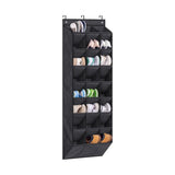 Garvee Organizador de Zapatos Colgante Puerta 24 Bolsillos Interior Exterior Almacenamiento 8 Niveles Ahorro Espacio Color Neutro Negro