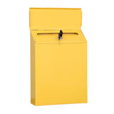 Buzón Garvee con cerradura de llave, soporte de montaje en pared de metal, protección contra la lluvia, para puerta principal y jardín, resistente a la intemperie, amarillo - Amarillo