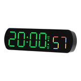 Garvee Reloj despertador digital pantalla LED 16.5cm silencioso brillo ajustable batería mesita noche temperatura visualización segundos - Negro - Luz Verde