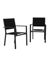 Garvee Juego de 2 Sillas de Comedor para Exterior de Aluminio, Sillones de Jardín Apilables con Tejido Textilene Transpirable, Sillas de Terraza Ligeras y Antioxidantes para Patio, Balcón y Cafetería