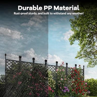 Garvee Jardineras Elevadas con Enrejado 7 Piezas, Plástico Resistente, Pantalla de Privacidad para Patios y Balcones, Negro, 41×41 y 89×41 cm