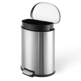 Garvee Cubeta de Basura Comercial Grande 50L con Tapa Soft Close y Pedal, Acero Inoxidable, Diseño Rectangular para Cocina y Oficina, Plata