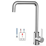 Garvee Grifo De Cocina Baja Presión Para Boiler, 2 Modos De Chorro, Giratorio 360°, Acero Inoxidable 304, Ahorro De Agua, Fácil Instalación, Uso Doméstico - Cromado