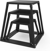 Garvee Caja de Salto Plyométrica de Acero Antideslizante Apilable para Entrenamiento de Fuerza Gimnasio en Casa 30-61 cm