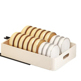 Garvee Organizador Extensible para Cajón de Cocina con Escurridor de Tazones Integrado blanco 24.5x39.7x7.5cm - Blanco Cremoso