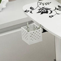 Garvee Mesa Auxiliar para Ordenador en Forma de C, Escritorio Portátil con Ruedas Ajustable en Altura 65-95 cm, Blanco con Textura