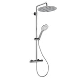 Garvee Duschsystem Mit Thermostat 38°C, Edelstahl, 3 Funktionen Handbrause, Verstellbare Stange, Familienbad - Cromado
