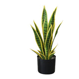 Garvee Planta Artificial Sansevieria 50cm Realista Duradera Material Plástico Decoración Hogar Oficina Amarilla - Amarillo